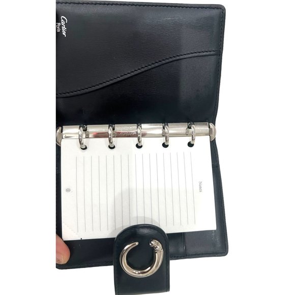 CARTIER Panther Logo Black Agenda Notebook Cover #1294 - Picture 6 of 7